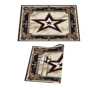 Western Texas Rustic Star Vinyl Placemats Set of 1 for Dining Tables,Kitchen Table Mats Heat Resistant Washable Wipeable PVC Place Mat