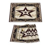 Western Texas Rustic Star Vinyl Placemats Set of 4 for Dining Tables,Kitchen Table Mats Heat Resistant Washable Wipeable PVC Place Mat