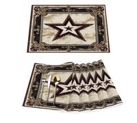 Western Texas Rustic Star Vinyl Placemats Set of 6 for Dining Tables,Kitchen Table Mats Heat Resistant Washable Wipeable PVC Place Mat