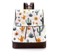 Western Themed Cactus Cowboy Boho Seamless Pattern Women Backpack, Small Travel Flap Rucksack Handbag Causal Daypack for Ladies Girls