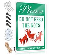 Western Themed Wall Decor Tin Sign Bathroom Rules Quotes Flat Print Art : Funny Metal & Cowboy Signs - Please Don’t Feed The Goats, No Matter What They Say(20X30CM)