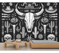 Western Totem Mural Western Cowboy Wallpaper Southwest Desert Wall Mural Panoramic Office Reception Studio Backdrop Custom Photo Wallpaper (Non-self-Adhesive)