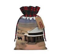 Western Trails Holiday Printed Drawstring Pouch S, Lightweight Drawstring Bag For Storage And Wrapping