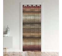 Western Tribal Geometric Door Curtain for Doorway Privacy 106x203cm Brown Southwest Room CurtainStrip Lines Closet Door Cover Curtain for Bedroom Exotic Style Brown Window Treatments Decor
