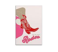 Western Wall Art Pink Red Cowgirl Poster, Not My First Rodeo Poster Attractive View Wall Art Canvas Printings for Room Aesthetic12x18inch(30x45cm) Unframe-style