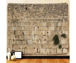 Western Wall Jerusalem City Tapestry, Kotel Sukkah Decor, Wailing Wall Hanging for Bedroom, Living Room, Dorm, Office Ceiling, Stone Wall Art Blanket Posters 60X40IN