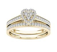 Western Wedding Ring Rings Ring Gold-plated Zircon Rings Large Fashion Rings (E, 6)