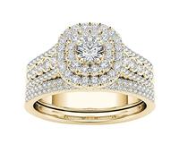 Western Wedding Ring Rings Ring Gold-plated Zircon Rings Large Fashion Rings (H, 6)