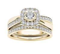 Western Wedding Ring Rings Ring Gold-plated Zircon Rings Large Fashion Rings (I, 10)