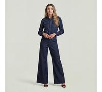 Western Wide Leg Jumpsuit - Dark blue - Women S