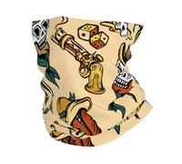 Western Wild Cowboy Cactus Guns Old Bandana 26X30Cm Universal Neck Warmer Unisex Half Face Scarf For Yoga Running Tennis