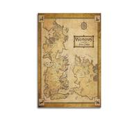 Westeros And Fire Cities Map Canvas Poster Bedroom Decor Landscape Office Room Decor Gift 12x18inch(30x45cm)