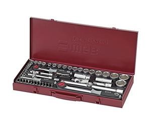 Westfä Oriental Drop Forged Number 3920 Socket Spanner Set 1/4 Plus 1/2-Inch Square with Reversible Ratchet, 56 Pack, 9291593