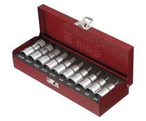 Westfä''Die Schmiede 153950003 WGB Socket Set DIN3120 °C No. 3950 1/2 Square for Hex Bits Set of 10