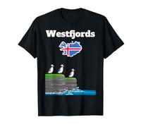 Westfjords Puffin Colony Sea Cliffs Iceland Trip Souvenir T-Shirt