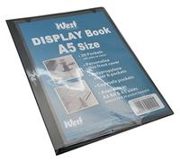 Westfolio Display Book Fixed A5, 20 Clear Plastic Pocket, For Presentation, File Holder, Documents, Certificates, Recipe