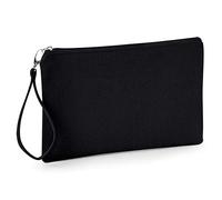 Westford Mill Canvas Wristlet Pouch (26 x 17cm) (Black/Black)