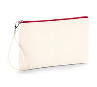 Westford Mill Canvas Wristlet Pouch (26 x 17cm) (Natural/Red)