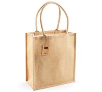 Westford Mill Jute Boutique Shopper Bag (19L) (Pack of 2)One Size Natural BC453