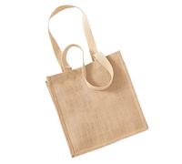Westford Mill Jute Compact Tote Bag - 10 Litres (Pack of 2)One Size Natural BC4