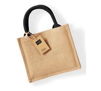 Westford Mill Jute Mini Gift Bag Natural/black (One Size)