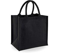 Westford Mill Jute Mini Tote Shopping Bag (14 Litres) (Pack of 2) (One Size) (Black)
