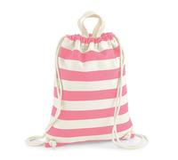Westford Mill Ladies/Womens Nautical Gymsac - Natural/Pink