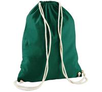 Westford Mill Men's Cotton Drawstring Bag in Bottle Green Westford Mill Bottle Green