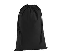 Westford Mill Men's Premium Cotton Drawstring Bag in Black | Size: 3L Westford Mill Black 3L