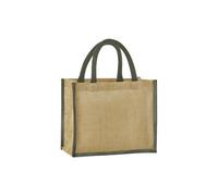 Westford Mill - Natural Starched Jute Midi Tote Bag - Natural/Olive Green Tote bag - Bag for men & for women - One Size shopper bag, travel bag, gym bag