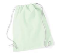 Westford Mill W110 Cotton Gymsac - Pastel Mint/White