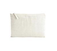 Westford Mill Striped Organic Cotton Accessory Pouch Size Medium Grey Stripe
