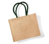 Westford Mill Jute Classic Shopper One Size Natural/Forest Green