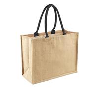 Westford Mill W407 Jute Classic Shopper - Natural/Black