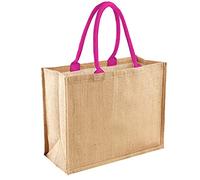 Westford Mill W407 Jute Classic Shopper - Natural/Fuchsia
