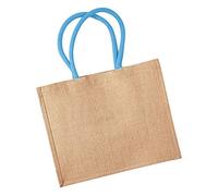 Westford Mill W407 Jute Classic Shopper - Natural/Surf Blue