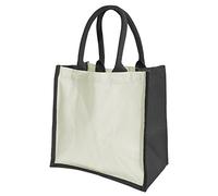 Westford Mill W421 Printers' Midi Jute Bag - Eco-Friendly, Reusable, and Stylish Jute Shopping Tote - Black