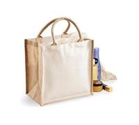 Westford Mill W421 Printers' Midi Jute Bag - Eco-Friendly, Reusable, and Stylish Jute Shopping Tote - Natural