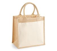 Westford Mill Cotton Pocket Jute Midi Tote One Size Natural
