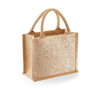 Westford Mill W431 Shimmer Jute Mini Gift Bag - Natural Gold