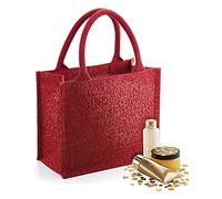 Westford Mill W431 Shimmer Jute Mini Gift Bag - Red Gold