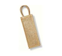Westford Mill W433 Shimmer Jute Bottle Bag - Natural Gold