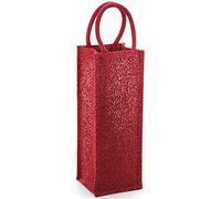 Westford Mill W433 Shimmer Jute Bottle Bag - Red Gold