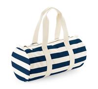 Westford Mill W688 Printed Stripe Nautical Barrel Zippered Bag