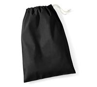 Westford Mill WM115 Lightweight Cotton Stuff Bag Accessory Storage (S - 25 x 30 cm, Black)