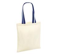 Westford Mill Contrast Handle Tote Bag - Natural/French Navy / 38.00