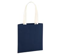 Westford Mill EarthAware Organic Bag For Life Contrast Handle 10L Tote Bag - French Navy/Natural