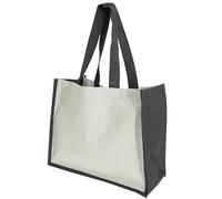 Westford Mill Women's Printers Jute Cot Shopper Bag (21 Litres) in Black Westford Mill Black One Size