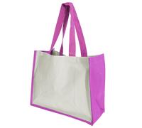 Westford Mill Women's Printers Jute Cot Shopper Bag (21 Litres) in Fuchsia Westford Mill Fuchsia One Size