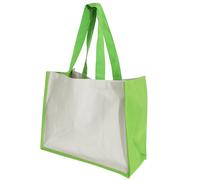 Westford Mill Women's Printers Jute Cot Shopper Bag (21 Litres) in Green Westford Mill Green One Size